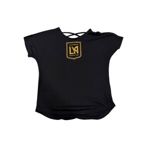 Los Angeles Football Club Girls Youth Medium‎ Black Cross Back Fanatics T-Shirt